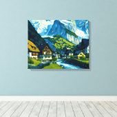 Grindelwald Zwitserland Kunst Canvas Afdruk (Insitu (Houten vloer))
