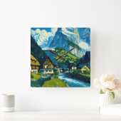 Grindelwald Zwitserland Kunst Vierkante Klok (Huis)