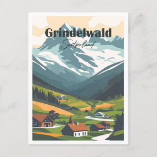 Grindelwald Zwitserland Kunstwerk Reizen Briefkaart