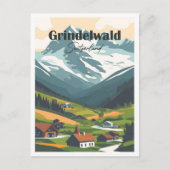 Grindelwald Zwitserland Kunstwerk Reizen Briefkaart (Voorkant)