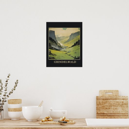 Grindelwald Zwitserland Reisposter Poster (Keuken)