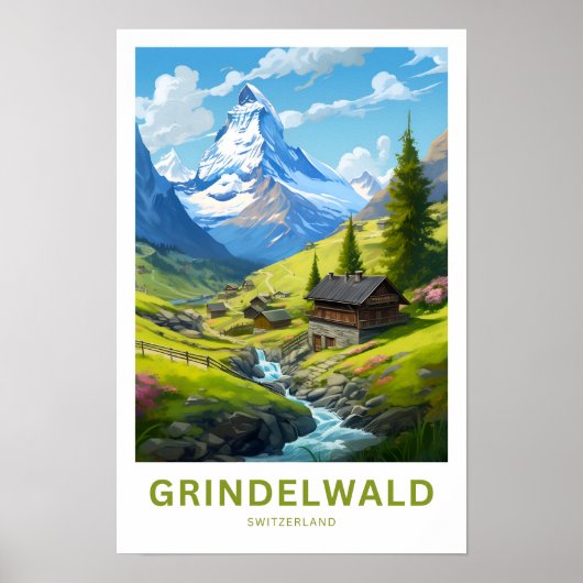 Grindelwald Zwitserland Reisprint Poster (Voorkant)