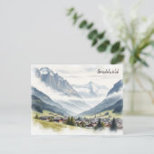 Grindelwald Zwitserland Reizen aquarel Briefkaart (Staand voorkant)