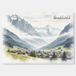 Grindelwald Zwitserland Reizen aquarel Magneet