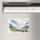 Grindelwald Zwitserland Reizen aquarel Magneet (Insitu (Vaatwasser))