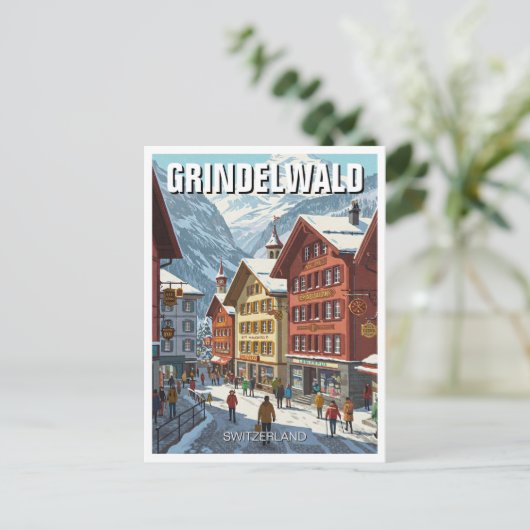 Grindelwald Zwitserland Reizen Briefkaart (Staand voorkant)