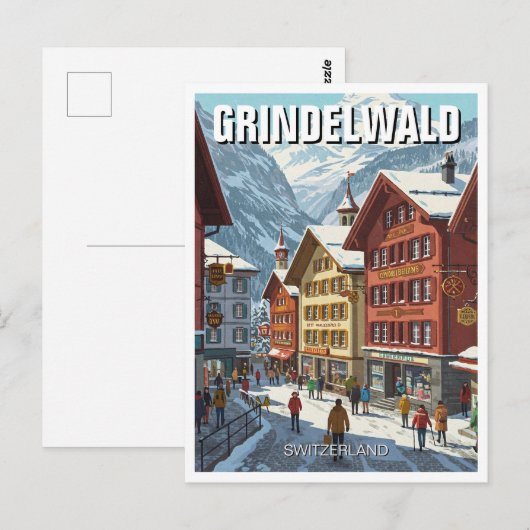 Grindelwald Zwitserland Reizen Briefkaart (Voorkant / Achterkant)