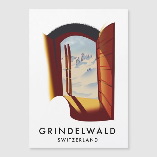 Grindelwald Zwitserland ski poster (Voorkant)