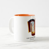 Grindelwald Zwitserland ski poster Tweekleurige Koffiemok (Voorkant links)