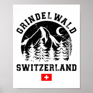Grindelwald Zwitserland Ski Resort Alpen Alpine Sk Poster