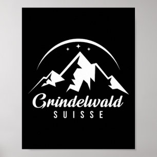 Grindelwald Zwitserland Skigebied Snowboard Poster