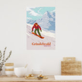 Grindelwald Zwitserland Snowboarden Reisposter Poster (Keuken)