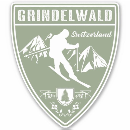 Grindelwald Zwitserland Sticker (Voorkant)