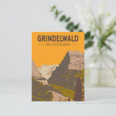 Grindelwald Zwitserland Travel Art Vintage Briefkaart (Staand voorkant)