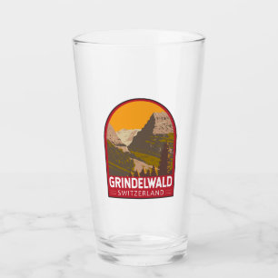 Grindelwald Zwitserland Travel Art Vintage Glas