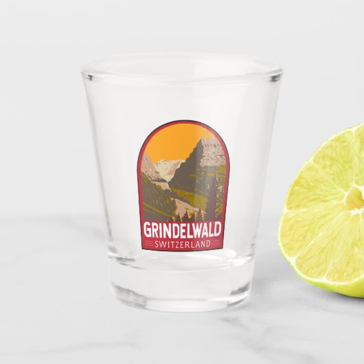 Grindelwald Zwitserland Travel Art Vintage Shot Glas (Voorkant)