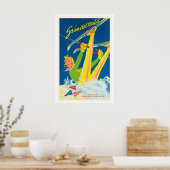 Grindelwald Zwitserland Vintage Skiposter Poster (Keuken)