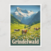 Grindelwald Zwitserland Vintage Travel Briefkaart (Voorkant)