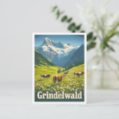 Grindelwald Zwitserland Vintage Travel Briefkaart (Staand voorkant)