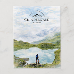 Grindelwald Zwitserse Alpen Landschap   Zwitserlan Feestdagenkaart