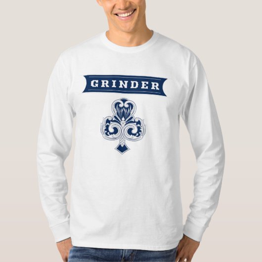 "Grinder" Lange hoes Poker T-shirt (Voorkant)