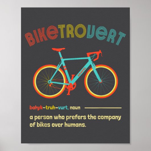 Grindfiets Fietstrovert Grappige Fietsspreuk Intro Poster (Voorkant)
