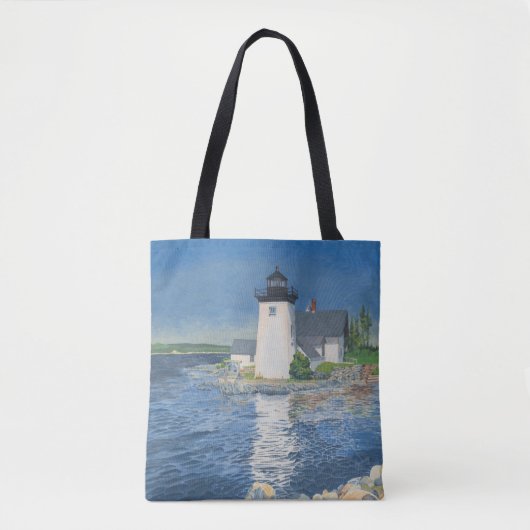 Grindle Point-vuurtoren Tote Bag (Voorkant)
