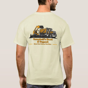 Grindstof vrachtwagen Skid Steer Aannemer merk aan T-shirt
