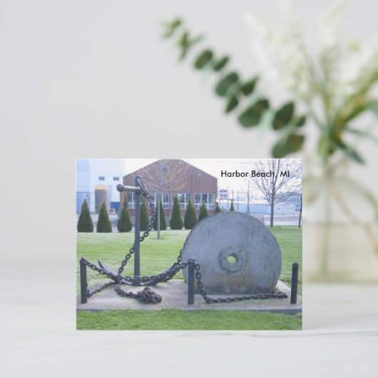 Grindstone and Anchor in Harbor Beach, MI Briefkaa Briefkaart (Staand voorkant)