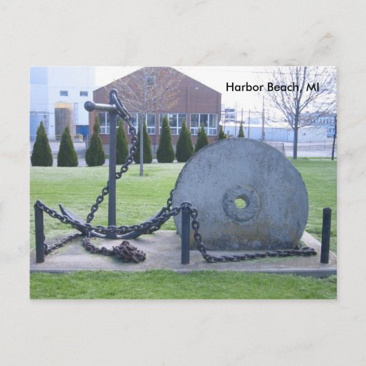 Grindstone and Anchor in Harbor Beach, MI Briefkaa Briefkaart (Voorkant)