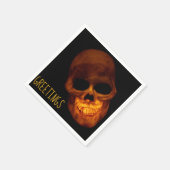 Grinende schedelgroet servet (Hoek)