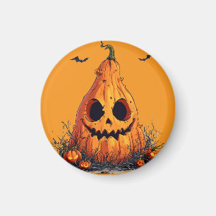 Gringende pompoen met een ghoulish uitdrukking magneet