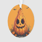 Gringende pompoen met een ghoulish uitdrukking ornament (voorkant)