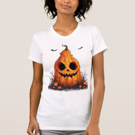 Gringende pompoen met een ghoulish uitdrukking t-shirt