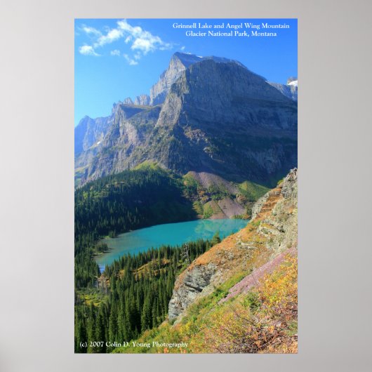 Grinnell Lake en Angel Wing Mountain Poster (Voorkant)