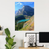 Grinnell Lake en Angel Wing Mountain Poster (Thuiskantoor)