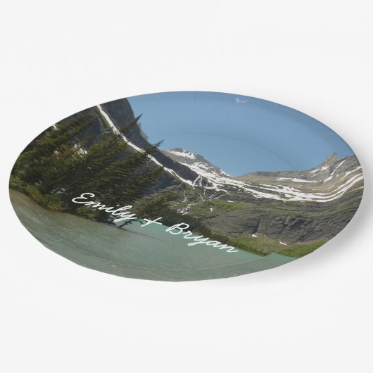 Grinnell Lake in het Nationaal Park Glacier Papieren Bordje (Gekanteld)