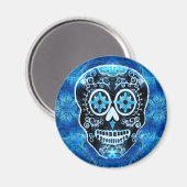 Grinning Blue Calavera Magnet (Voorkant / Achterkant)