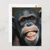 Grinning Chimpansee Briefkaart (Voorkant / Achterkant)