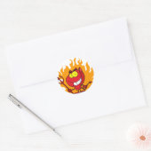 Grinning Devil Met Pitchfork Ronde Sticker (Envelop)