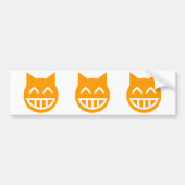 Grinning Emoji Cat Bumpersticker (Voorkant)