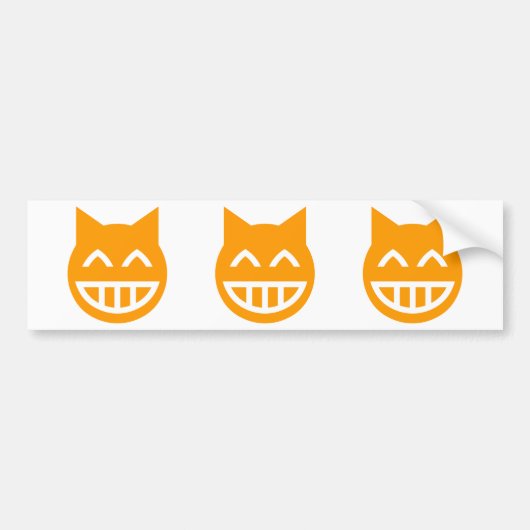 Grinning Emoji Cat Bumpersticker (Voorkant)