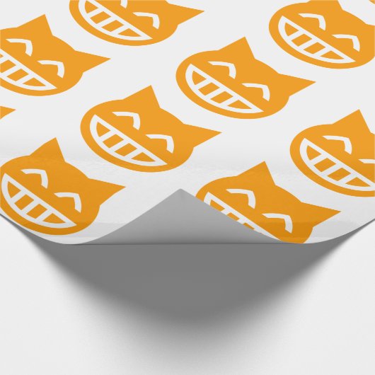 Grinning Emoji Cat Cadeaupapier (Hoek)