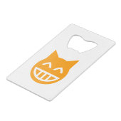 Grinning Emoji Cat Creditkaart Flessenopener (Achterkant Gekanteld)