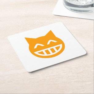 Grinning Emoji Cat Kartonnen Onderzetters