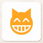Grinning Emoji Cat Kartonnen Onderzetters (Voorkant)