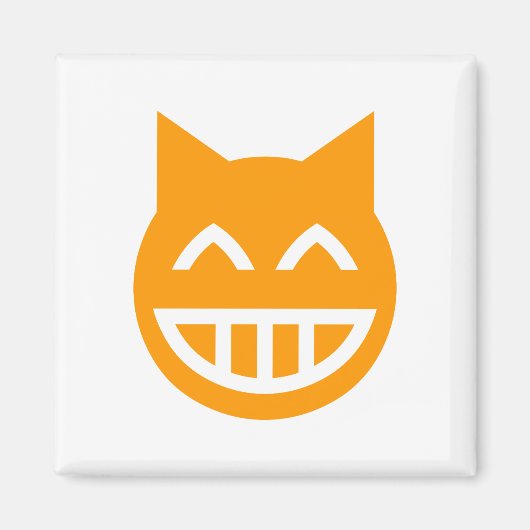 Grinning Emoji Cat Magneet (Voorkant)