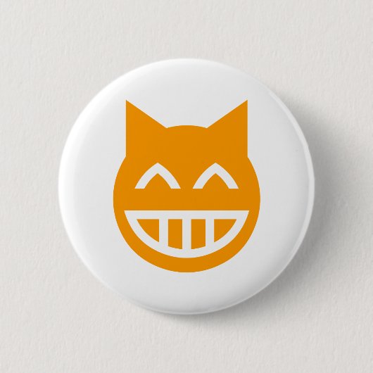 Grinning Emoji Cat Ronde Button 5,7 Cm (Voorkant)
