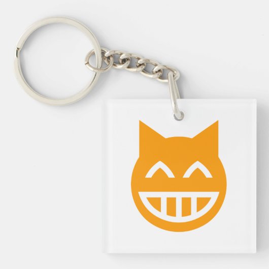 Grinning Emoji Cat Sleutelhanger (Voorkant)