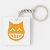 Grinning Emoji Cat Sleutelhanger (Achterkant)